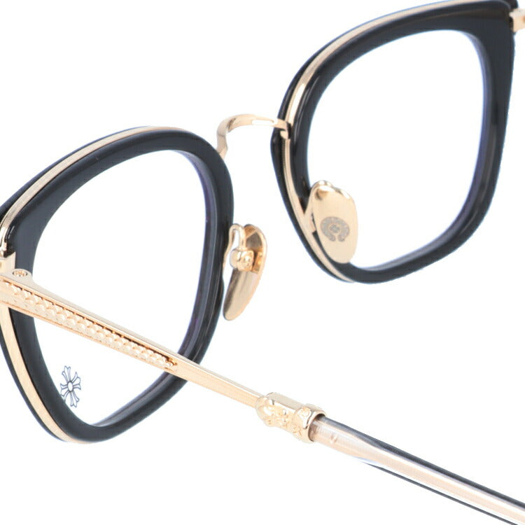 クロムハーツ メガネ 度付き 度なし 伊達メガネ 眼鏡 メガネフレーム CHROME HEARTS STRAPADICTOME BK/GP 51サイズ スクエア型 ユニセックス メンズ レディース 紫外線 UVカット ラッピング無料