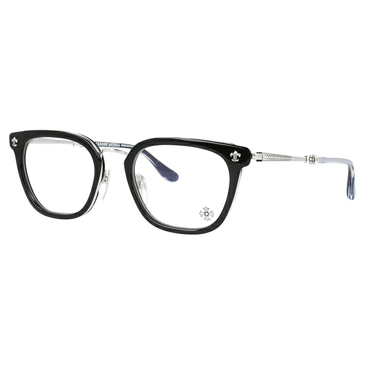 クロムハーツ メガネ 度付き 度なし 伊達メガネ 眼鏡 メガネフレーム CHROME HEARTS STRAPADICTOME BK/SS 51サイズ スクエア型 ユニセックス メンズ レディース 紫外線 UVカット ラッピング無料