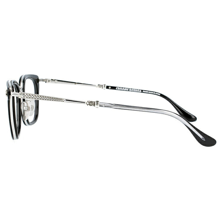 クロムハーツ メガネ 度付き 度なし 伊達メガネ 眼鏡 メガネフレーム CHROME HEARTS STRAPADICTOME BK/SS 51サイズ スクエア型 ユニセックス メンズ レディース 紫外線 UVカット ラッピング無料