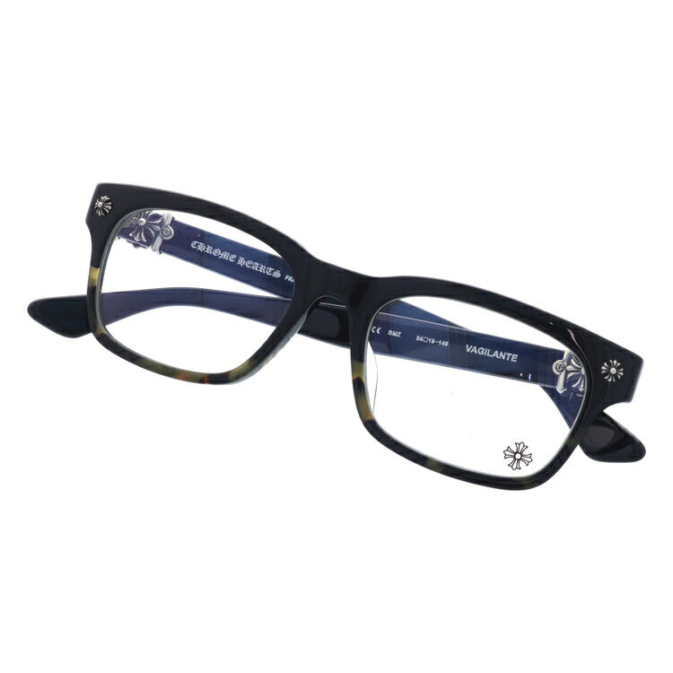 クロムハーツ メガネ 度付き 度なし 伊達メガネ 眼鏡 メガネフレーム CHROME HEARTS レギュラーフィット VAGILANTE BMZ 54サイズ スクエア型 ユニセックス メンズ レディース 紫外線 UVカット ラッピング無料