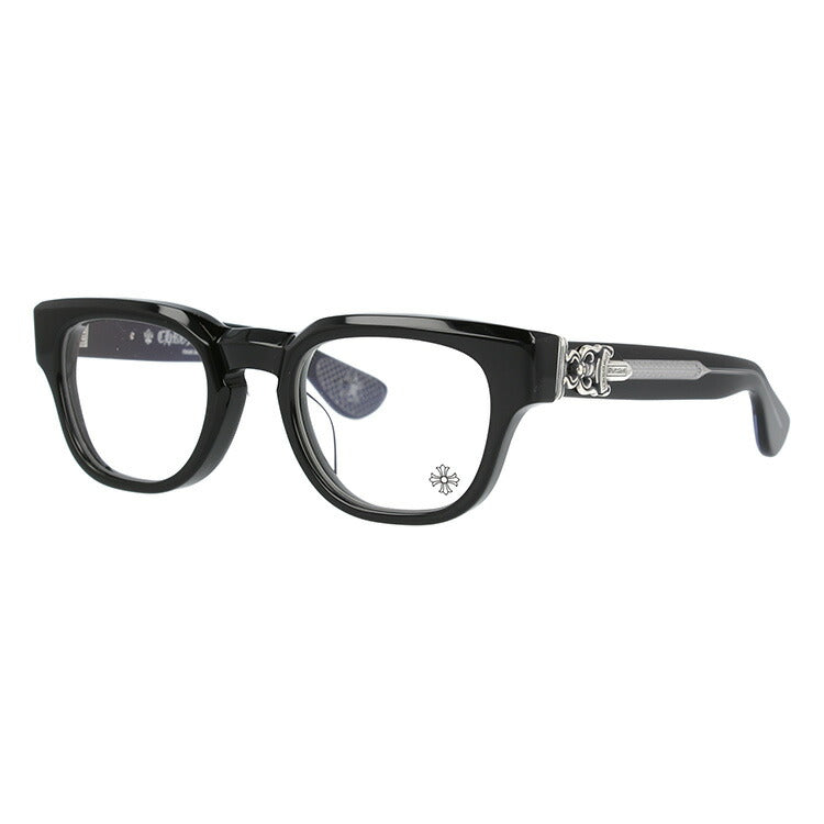 クロムハーツ メガネ 度付き 度なし 伊達メガネ 眼鏡 メガネフレーム CHROME HEARTS レギュラーフィット CUNTVOLUTED BK 49サイズ ウェリントン型 ユニセックス メンズ レディース 紫外線 UVカット ラッピング無料