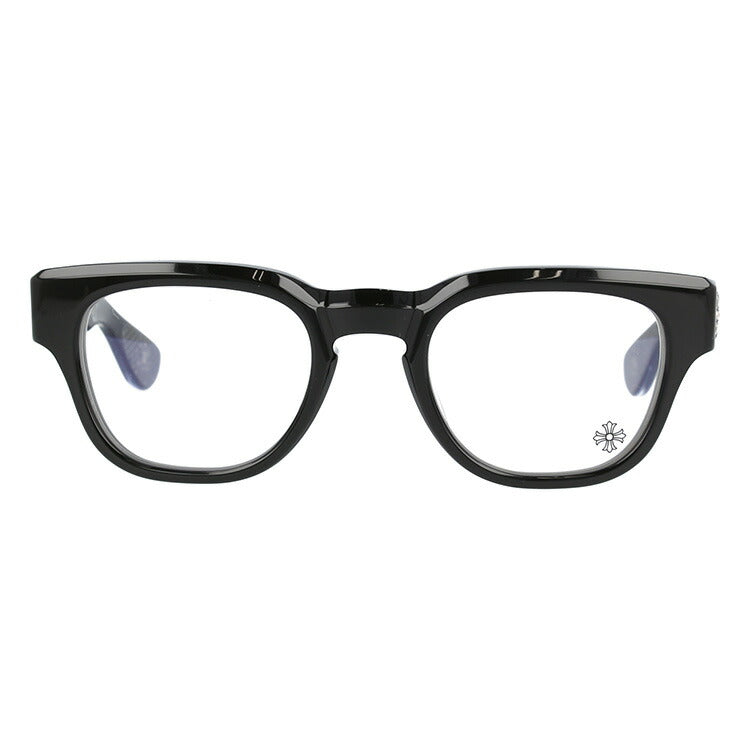 クロムハーツ メガネ 度付き 度なし 伊達メガネ 眼鏡 メガネフレーム CHROME HEARTS レギュラーフィット CUNTVOLUTED BK 49サイズ ウェリントン型 ユニセックス メンズ レディース 紫外線 UVカット ラッピング無料