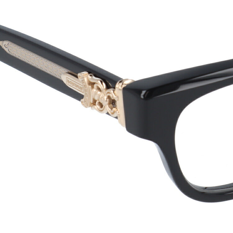 クロムハーツ メガネ 度付き 度なし 伊達メガネ 眼鏡 メガネフレーム CHROME HEARTS レギュラーフィット CUNTVOLUTED BK-18GP 49サイズ ウェリントン型 ユニセックス メンズ レディース 紫外線 UVカット ラッピング無料