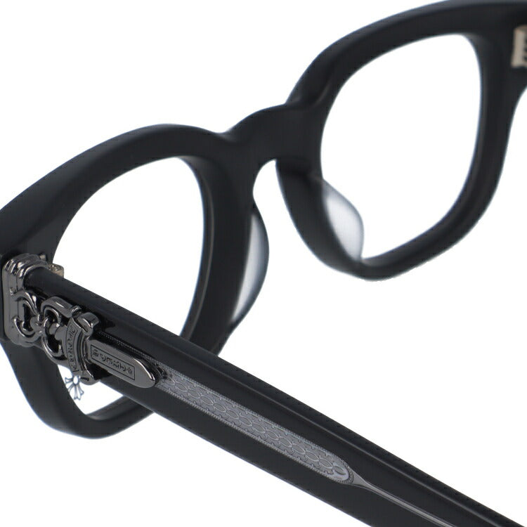 クロムハーツ メガネ 度付き 度なし 伊達メガネ 眼鏡 メガネフレーム CHROME HEARTS レギュラーフィット CUNTVOLUTED MBK 49サイズ ウェリントン型 ユニセックス メンズ レディース 紫外線 UVカット ラッピング無料