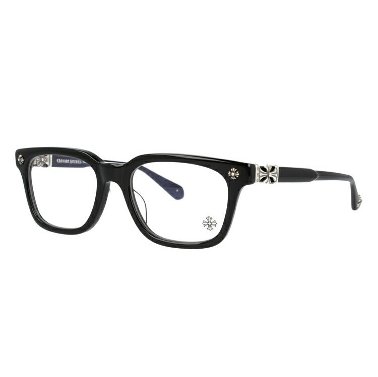 クロムハーツ メガネ 度付き 度なし 伊達メガネ 眼鏡 メガネフレーム CHROME HEARTS レギュラーフィット COX UCKER BK 52サイズ ウェリントン型 ユニセックス メンズ レディース 紫外線 UVカット ラッピング無料
