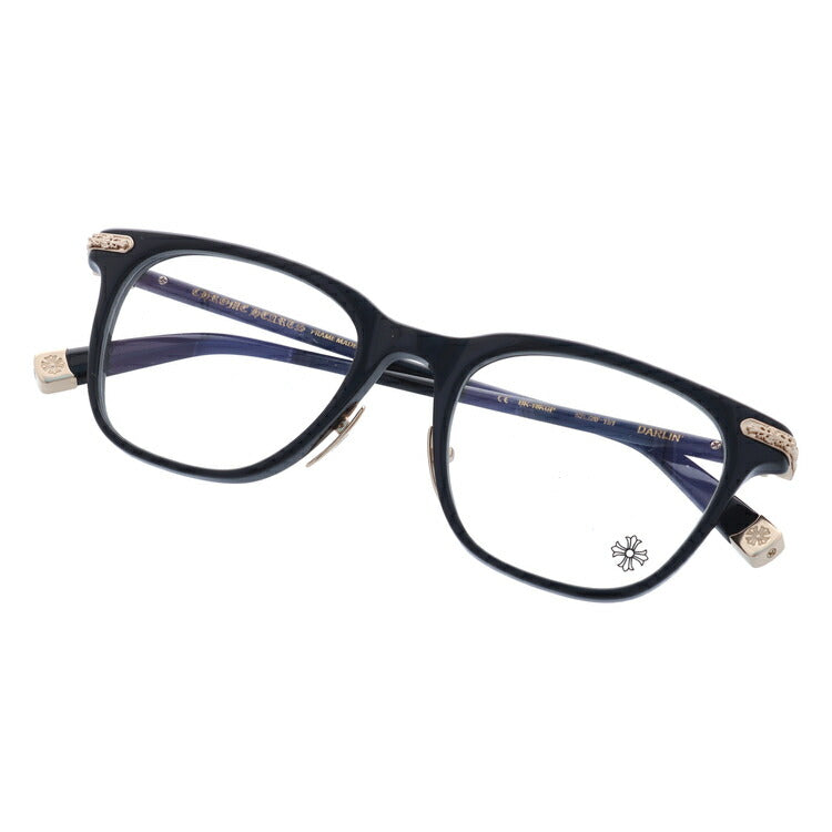 クロムハーツ メガネ 度付き 度なし 伊達メガネ 眼鏡 メガネフレーム CHROME HEARTS DARLIN' BK-18GP 52サイズ ウェリントン型 ユニセックス メンズ レディース 紫外線 UVカット ラッピング無料