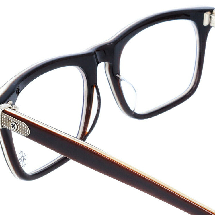 クロムハーツ メガネ 度付き 度なし 伊達メガネ 眼鏡 メガネフレーム CHROME HEARTS レギュラーフィット BEAU NER BRBBR 53サイズ ウェリントン型 日本製 クロス ユニセックス メンズ レディース 紫外線 UVカット ラッピング無料