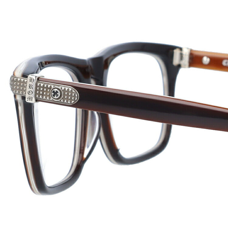 クロムハーツ メガネ 度付き 度なし 伊達メガネ 眼鏡 メガネフレーム CHROME HEARTS レギュラーフィット BEAU NER BRBBR 53サイズ ウェリントン型 日本製 クロス ユニセックス メンズ レディース 紫外線 UVカット ラッピング無料