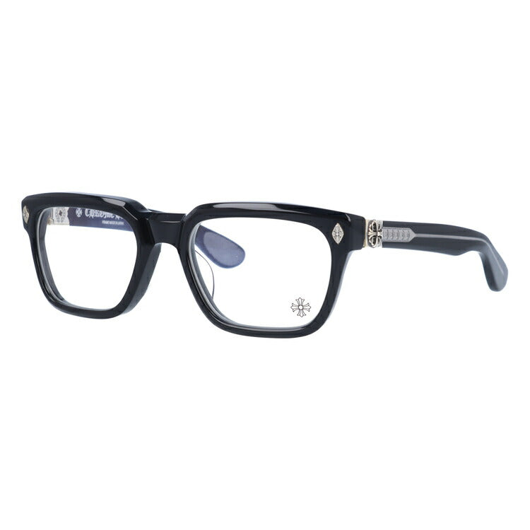 クロムハーツ メガネ 度付き 度なし 伊達メガネ 眼鏡 メガネフレーム CHROME HEARTS レギュラーフィット DAFFADLDO BK 53サイズ スクエア型 日本製 フローラル ユニセックス メンズ レディース 紫外線 UVカット ラッピング無料