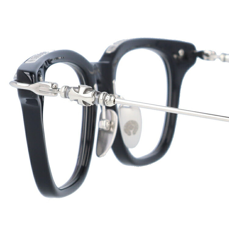 クロムハーツ メガネ 度付き 度なし 伊達メガネ 眼鏡 メガネフレーム CHROME HEARTS GUZZLER-A BK-SS 49サイズ スクエア型 日本製 クロス ユニセックス メンズ レディース 紫外線 UVカット ラッピング無料