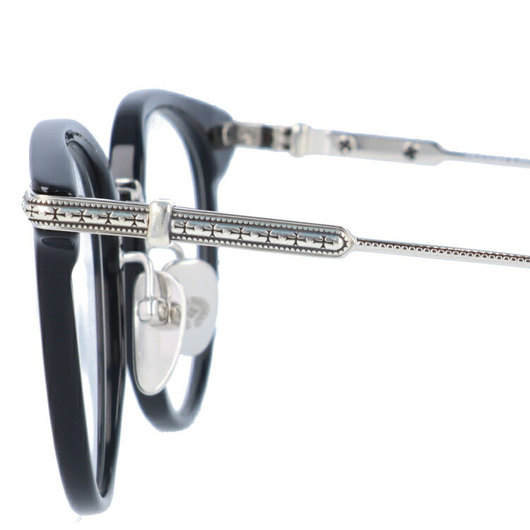 クロムハーツ メガネ 度付き 度なし 伊達メガネ 眼鏡 メガネフレーム CHROME HEARTS JACK ON BK/SS 49サイズ ボストン型 日本製 クロス ユニセックス メンズ レディース 紫外線 UVカット ラッピング無料