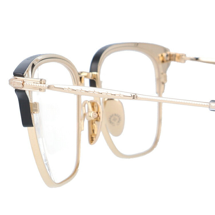クロムハーツ メガネ 度付き 度なし 伊達メガネ 眼鏡 メガネフレーム CHROME HEARTS MUFFBUFFIN' MBK/GP 53サイズ ウェリントン型 日本製 クロス ユニセックス メンズ レディース 紫外線 UVカット ラッピング無料