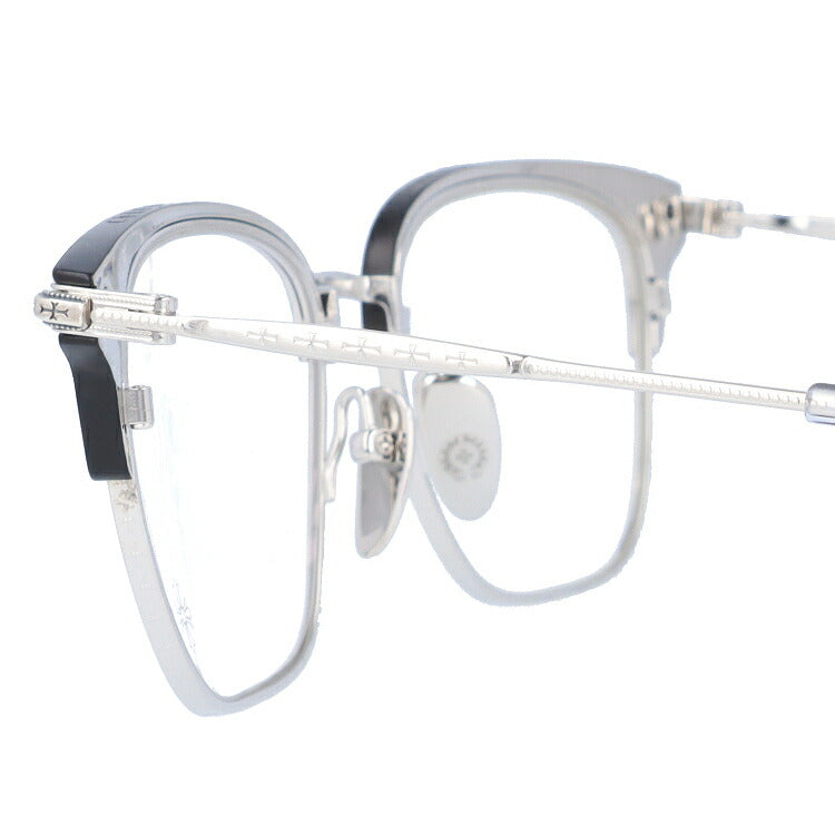 クロムハーツ メガネ 度付き 度なし 伊達メガネ 眼鏡 メガネフレーム CHROME HEARTS MUFFBUFFIN' MBK/BS 53サイズ ウェリントン型 日本製 クロス ユニセックス メンズ レディース 紫外線 UVカット ラッピング無料