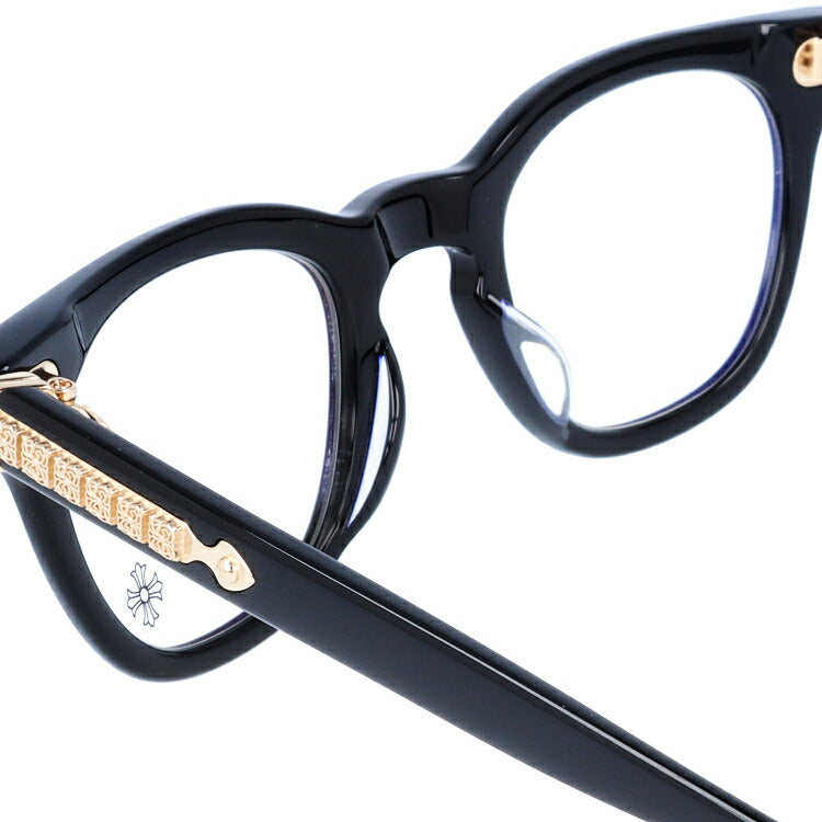 クロムハーツ メガネ 度付き 度なし 伊達メガネ 眼鏡 メガネフレーム CHROME HEARTS レギュラーフィット PANTY HO BK-GP 47サイズ ウェリントン型 日本製 フローラル スパイダー ユニセックス メンズ レディース 紫外線 UVカット ラッピング無料