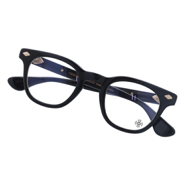 クロムハーツ メガネ 度付き 度なし 伊達メガネ 眼鏡 メガネフレーム CHROME HEARTS レギュラーフィット PANTY HO BK-GP 47サイズ ウェリントン型 日本製 フローラル スパイダー ユニセックス メンズ レディース 紫外線 UVカット ラッピング無料