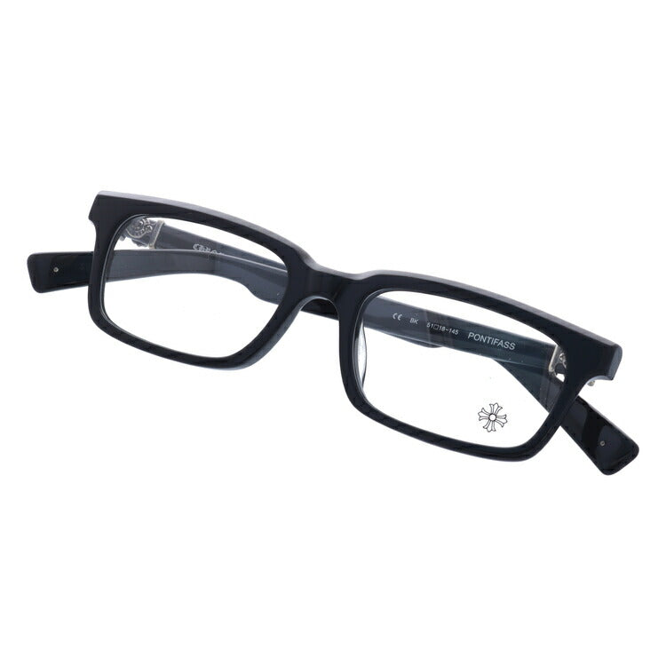 クロムハーツ メガネ 度付き 度なし 伊達メガネ 眼鏡 メガネフレーム CHROME HEARTS レギュラーフィット PONTIFASS BK 51サイズ スクエア型 日本製 フレア ユニセックス メンズ レディース 紫外線 UVカット ラッピング無料