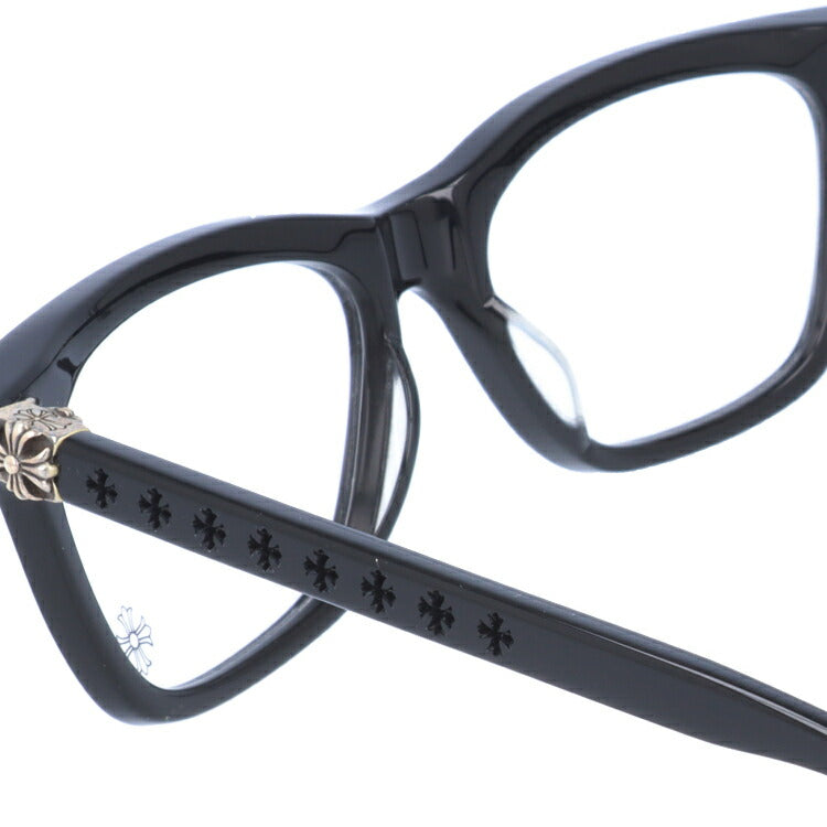 クロムハーツ メガネ 度付き 度なし 伊達メガネ 眼鏡 メガネフレーム CHROME HEARTS レギュラーフィット RESURECTUM BK 51サイズ ウェリントン型 日本製 クロス CHプラス ユニセックス メンズ レディース 紫外線 UVカット ラッピング無料