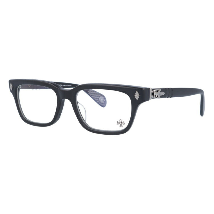 クロムハーツ メガネ 度付き 度なし 伊達メガネ 眼鏡 メガネフレーム CHROME HEARTS レギュラーフィット TESTERICAL MBK 52サイズ スクエア型 日本製 ダガー ユニセックス メンズ レディース 紫外線 UVカット ラッピング無料
