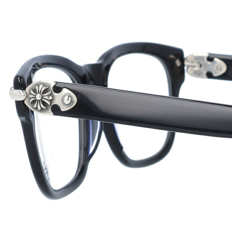 クロムハーツ メガネ 度付き 度なし 伊達メガネ 眼鏡 メガネフレーム CHROME HEARTS レギュラーフィット WELL STRUNG BK 52サイズ ウェリントン型 日本製 クロス CHプラス ユニセックス メンズ レディース 紫外線 UVカット ラッピング無料