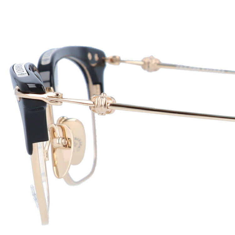クロムハーツ メガネ 度付き 度なし 伊達メガネ 眼鏡 メガネフレーム CHROME HEARTS SLUNTRADICTION BK/GP 54サイズ ブロー型 日本製 クロス CHプラス ユニセックス メンズ レディース 紫外線 UVカット ラッピング無料