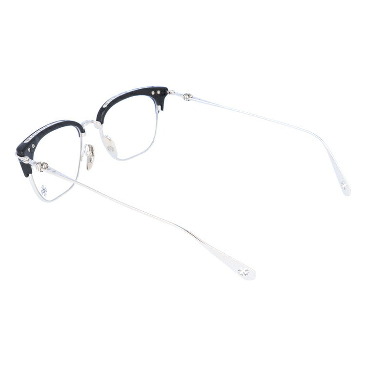 クロムハーツ メガネ 度付き 度なし 伊達メガネ 眼鏡 メガネフレーム CHROME HEARTS SLUNTRADICTION BK/SS 54サイズ ブロー型 日本製 クロス CHプラス ユニセックス メンズ レディース 紫外線 UVカット ラッピング無料