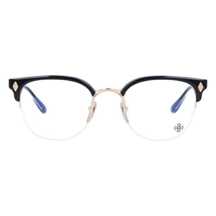 クロムハーツ メガネ 度付き 度なし 伊達メガネ 眼鏡 メガネフレーム CHROME HEARTS TANG BK/GP 51サイズ ブロー型 CHクロス ユニセックス メンズ レディース 紫外線 UVカット ラッピング無料