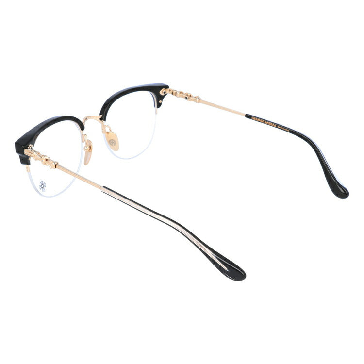 クロムハーツ メガネ 度付き 度なし 伊達メガネ 眼鏡 メガネフレーム CHROME HEARTS TANG BK/GP 51サイズ ブロー型 CHクロス ユニセックス メンズ レディース 紫外線 UVカット ラッピング無料