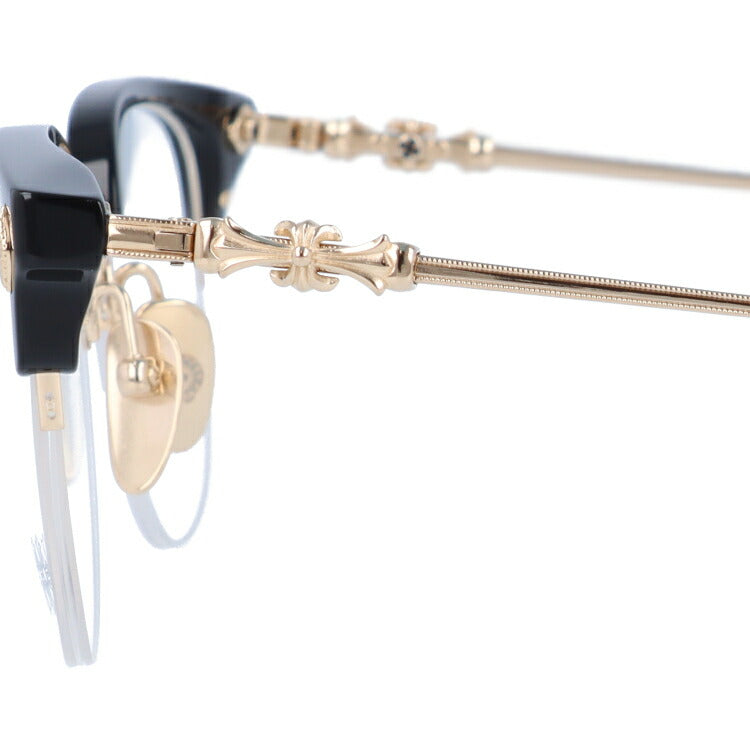 クロムハーツ メガネ 度付き 度なし 伊達メガネ 眼鏡 メガネフレーム CHROME HEARTS TANG BK/GP 51サイズ ブロー型 CHクロス ユニセックス メンズ レディース 紫外線 UVカット ラッピング無料
