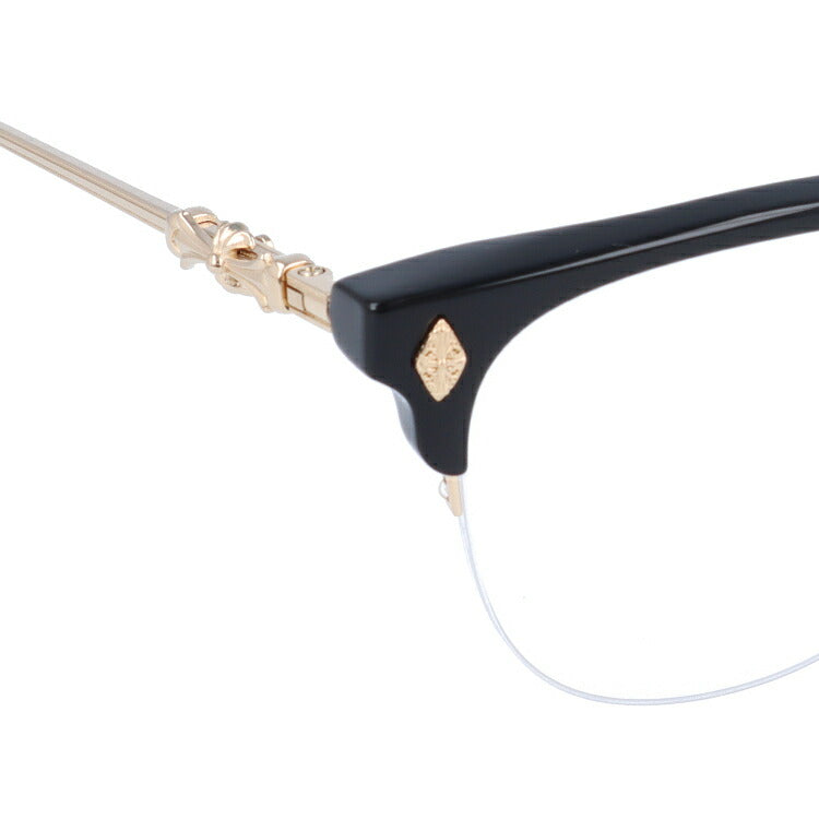 クロムハーツ メガネ 度付き 度なし 伊達メガネ 眼鏡 メガネフレーム CHROME HEARTS TANG BK/GP 51サイズ ブロー型 CHクロス ユニセックス メンズ レディース 紫外線 UVカット ラッピング無料