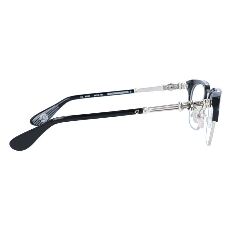 クロムハーツ メガネ 度付き 度なし 伊達メガネ 眼鏡 メガネフレーム CHROME HEARTS BONENNOISSEUR II BK/BS 53サイズ ブロー型 CHクロス CHプラス ユニセックス メンズ レディース 紫外線 UVカット ラッピング無料
