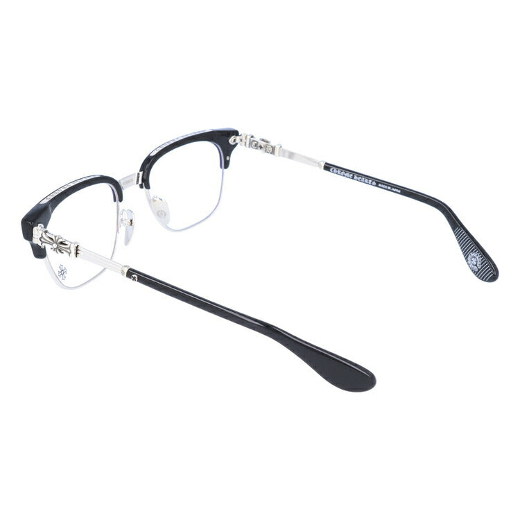 クロムハーツ メガネ 度付き 度なし 伊達メガネ 眼鏡 メガネフレーム CHROME HEARTS BONENNOISSEUR II BK/BS 53サイズ ブロー型 CHクロス CHプラス ユニセックス メンズ レディース 紫外線 UVカット ラッピング無料
