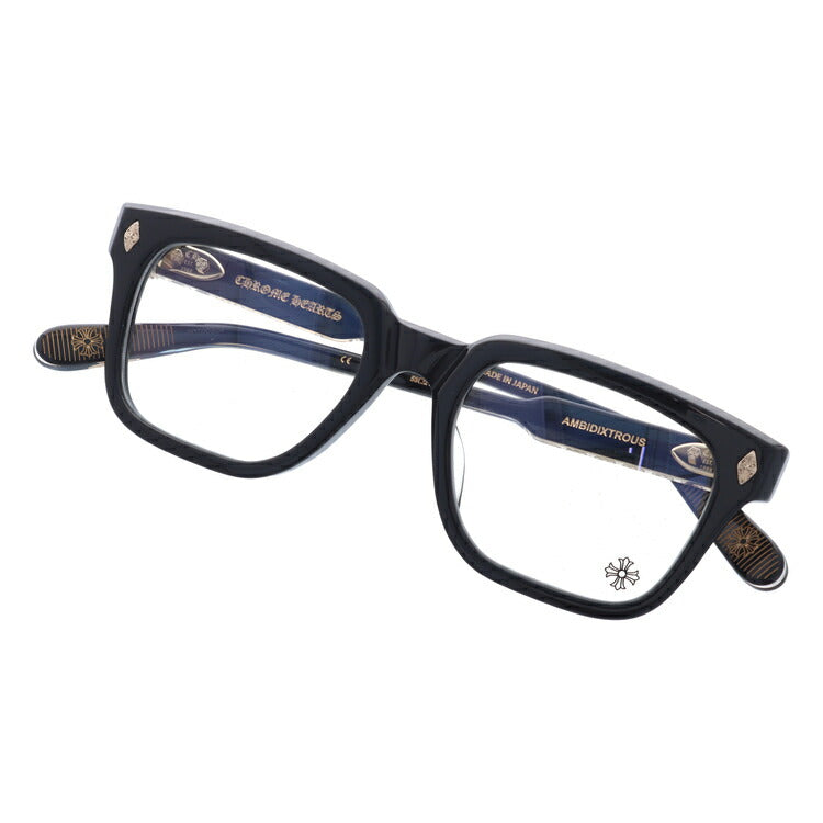 クロムハーツ メガネフレーム 伊達メガネ レギュラーフィット CHROME HEARTS AMBIDIXTROUS BK-18KGP 53サイズ CHプラス ウェリントン型 ユニセックス メンズ レディース