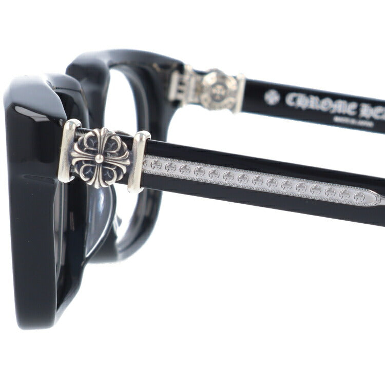 クロムハーツ メガネ 度付き 度なし 伊達メガネ 眼鏡 メガネフレーム CHROME HEARTS レギュラーフィット GRIM BK Black 54サイズ スクエア型 日本製 フローラル ユニセックス メンズ レディース 紫外線 UVカット ラッピング無料