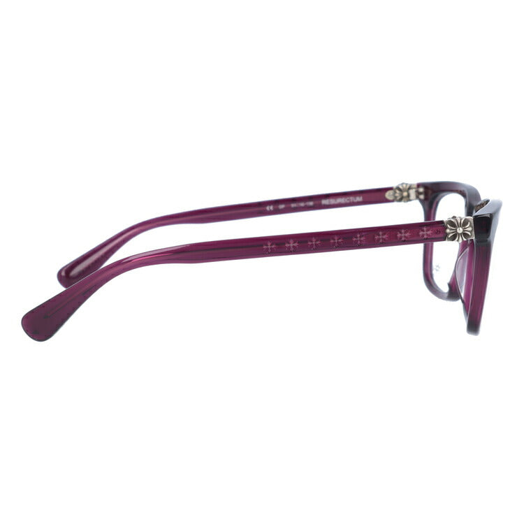 クロムハーツ メガネ 度付き 度なし 伊達メガネ 眼鏡 メガネフレーム CHROME HEARTS レギュラーフィット RESURECTUM DP Deep Purple 51サイズ ウェリントン型 日本製 フローラル ユニセックス メンズ レディース 紫外線 UVカット ラッピング無料