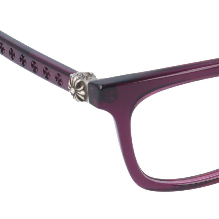 クロムハーツ メガネ 度付き 度なし 伊達メガネ 眼鏡 メガネフレーム CHROME HEARTS レギュラーフィット RESURECTUM DP Deep Purple 51サイズ ウェリントン型 日本製 フローラル ユニセックス メンズ レディース 紫外線 UVカット ラッピング無料