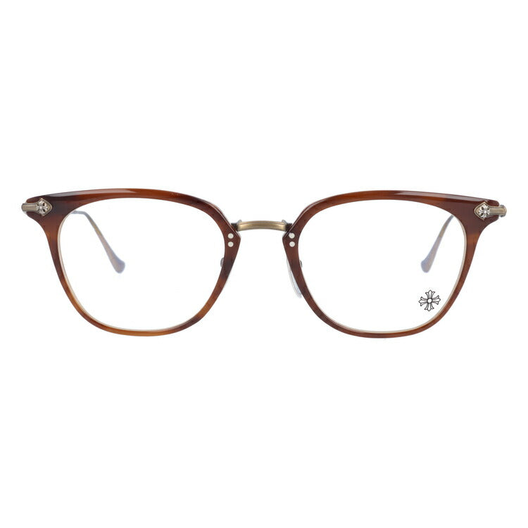クロムハーツ メガネ 度付き 度なし 伊達メガネ 眼鏡 メガネフレーム CHROME HEARTS SHAGASS 51 DTB/OG Demi Tort Bone/Old Gold 51サイズ ウェリントン型 日本製 フローラル ユニセックス メンズ レディース 紫外線 UVカット ラッピング無料