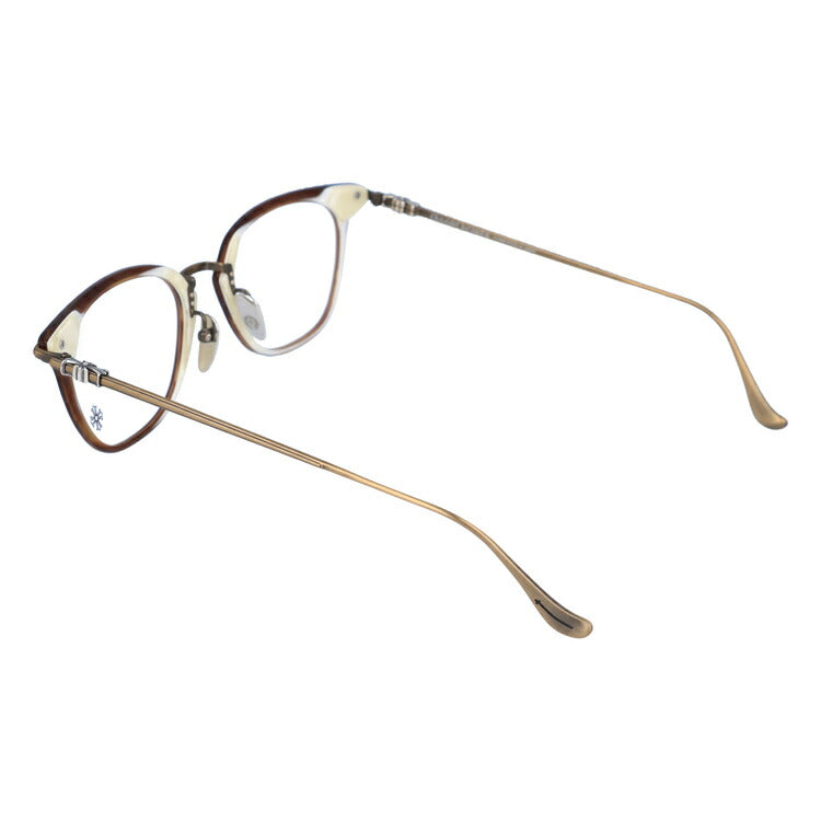 クロムハーツ メガネ 度付き 度なし 伊達メガネ 眼鏡 メガネフレーム CHROME HEARTS SHAGASS 51 DTB/OG Demi Tort Bone/Old Gold 51サイズ ウェリントン型 日本製 フローラル ユニセックス メンズ レディース 紫外線 UVカット ラッピング無料