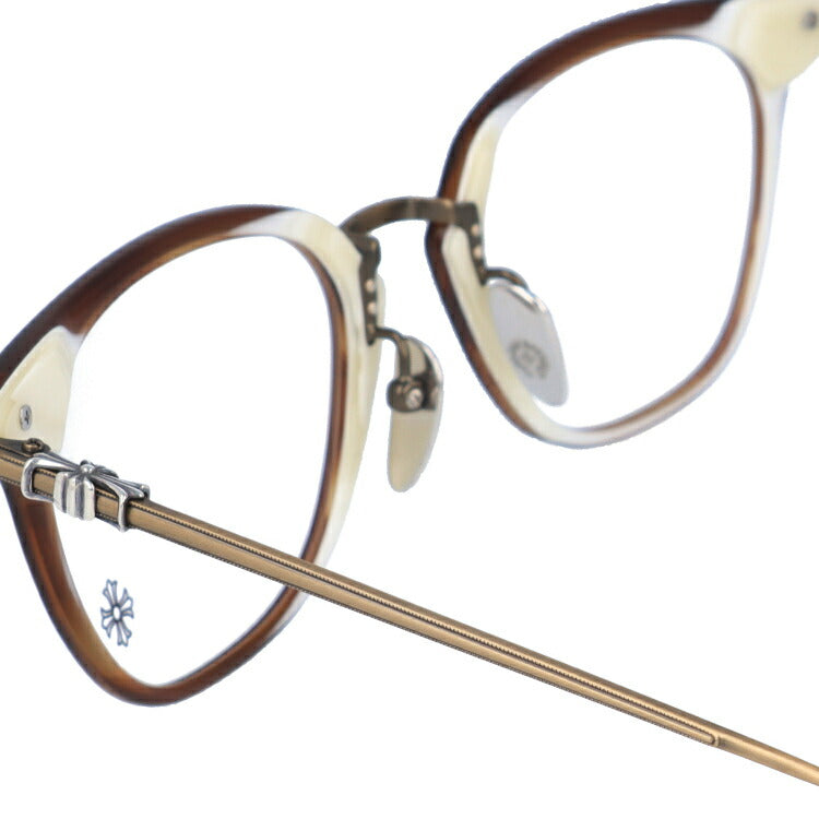 クロムハーツ メガネ 度付き 度なし 伊達メガネ 眼鏡 メガネフレーム CHROME HEARTS SHAGASS 51 DTB/OG Demi Tort Bone/Old Gold 51サイズ ウェリントン型 日本製 フローラル ユニセックス メンズ レディース 紫外線 UVカット ラッピング無料