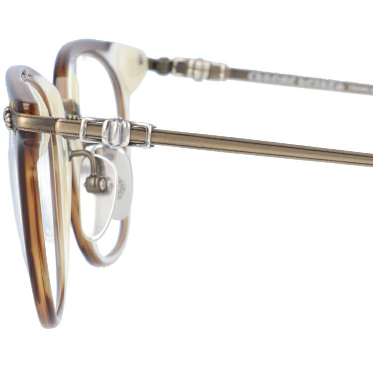 クロムハーツ メガネ 度付き 度なし 伊達メガネ 眼鏡 メガネフレーム CHROME HEARTS SHAGASS 51 DTB/OG Demi Tort Bone/Old Gold 51サイズ ウェリントン型 日本製 フローラル ユニセックス メンズ レディース 紫外線 UVカット ラッピング無料