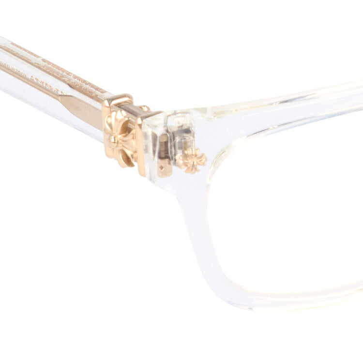 クロムハーツ メガネ 度付き 度なし 伊達メガネ 眼鏡 メガネフレーム CHROME HEARTS レギュラーフィット VAGILANTE CRYS Crystal 54サイズ スクエア型 日本製 フローラル ユニセックス メンズ レディース 紫外線 UVカット ラッピング無料