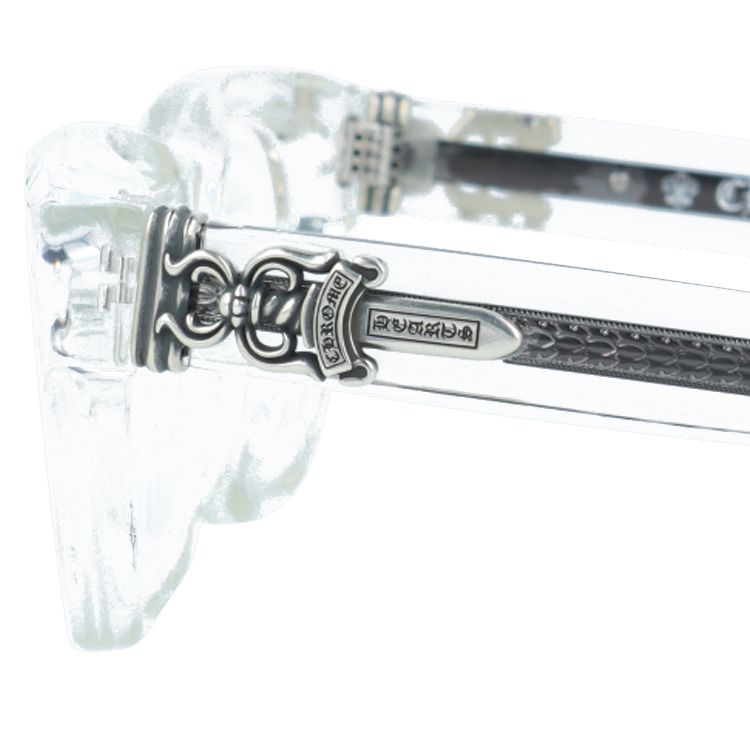 クロムハーツ メガネフレーム 伊達メガネ レギュラーフィット CHROME HEARTS CUNTVOLUTED CRYS 49サイズ ダガー ウェリントン型 ユニセックス メンズ レディース