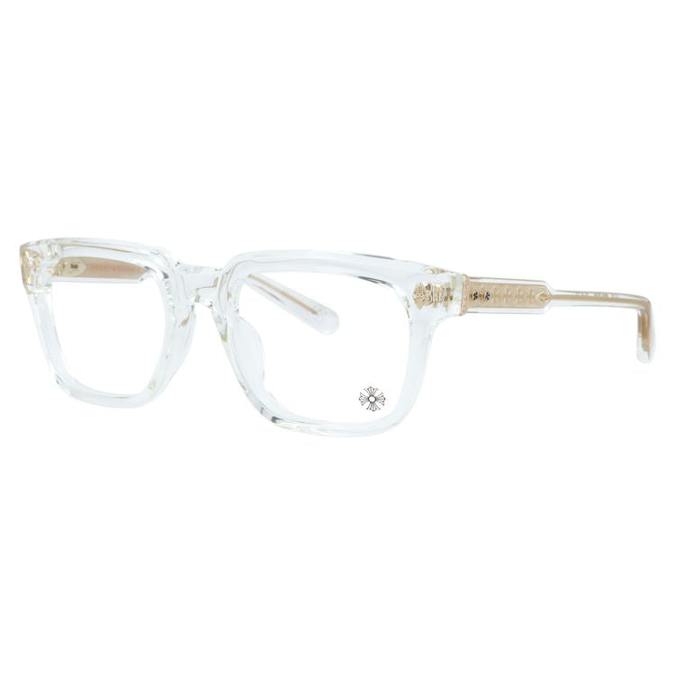 クロムハーツ メガネフレーム 伊達メガネ レギュラーフィット CHROME HEARTS AMBIDIXTROUS CRYS-18KGP 53サイズ CHプラス ウェリントン型 ユニセックス メンズ レディース