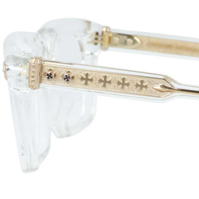 クロムハーツ メガネフレーム 伊達メガネ レギュラーフィット CHROME HEARTS AMBIDIXTROUS CRYS-18KGP 53サイズ CHプラス ウェリントン型 ユニセックス メンズ レディース