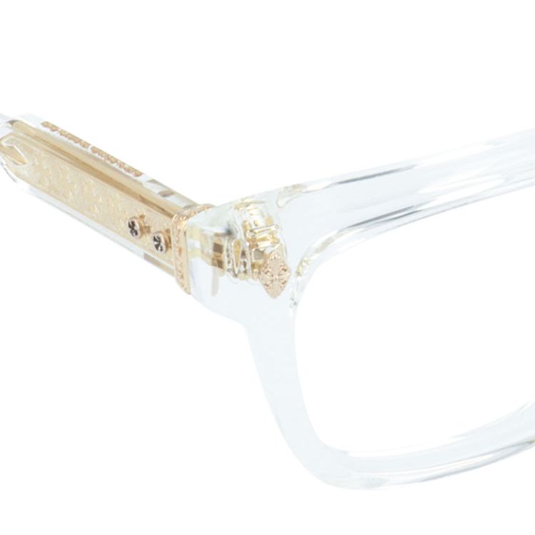 クロムハーツ メガネフレーム 伊達メガネ レギュラーフィット CHROME HEARTS AMBIDIXTROUS CRYS-18KGP 53サイズ CHプラス ウェリントン型 ユニセックス メンズ レディース