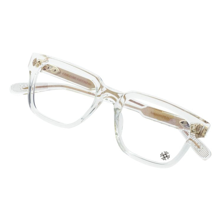 クロムハーツ メガネフレーム 伊達メガネ レギュラーフィット CHROME HEARTS AMBIDIXTROUS CRYS-18KGP 53サイズ CHプラス ウェリントン型 ユニセックス メンズ レディース