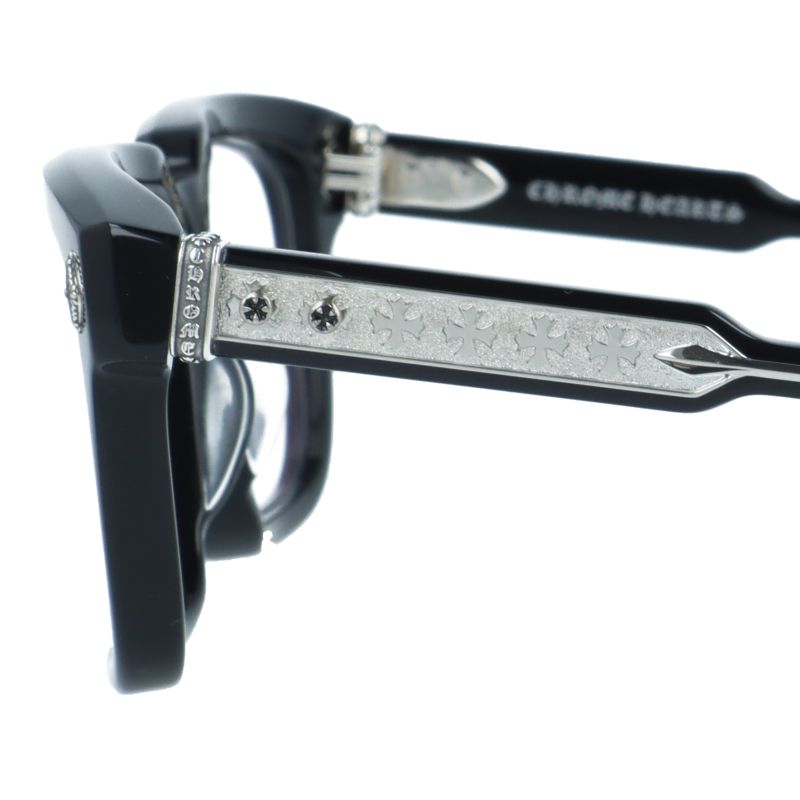 クロムハーツ メガネフレーム 伊達メガネ レギュラーフィット CHROME HEARTS AMBIDIXTROUS BK 53サイズ CHプラス ウェリントン型 ユニセックス メンズ レディース