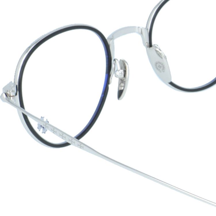 クロムハーツ メガネフレーム 伊達メガネ CHROME HEARTS BONE PRONE IV BK/SS 49サイズ CHプラス ボストン型 ユニセックス メンズ レディース