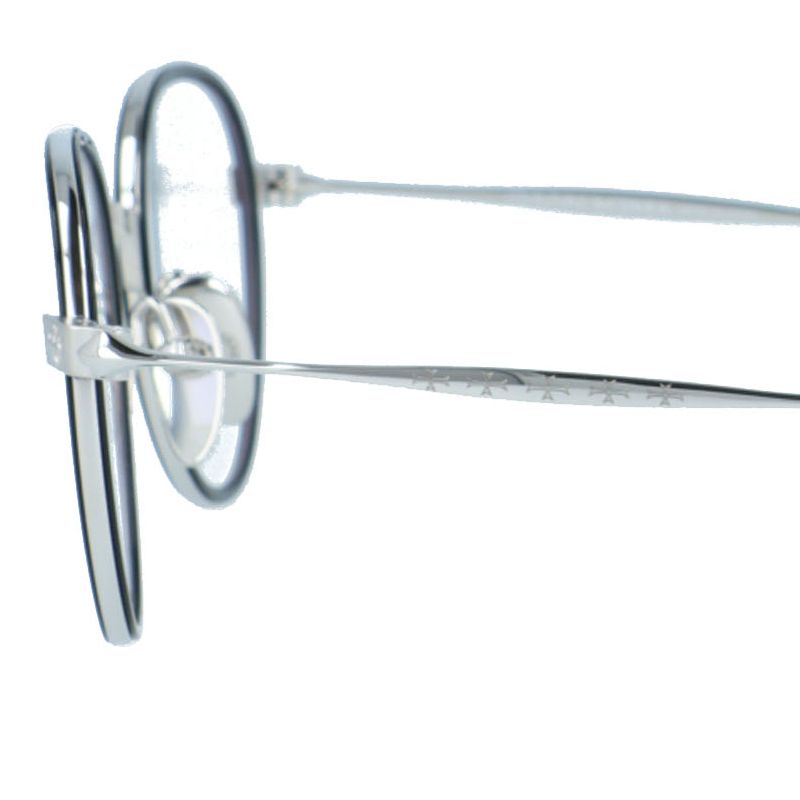 クロムハーツ メガネフレーム 伊達メガネ CHROME HEARTS BONE PRONE IV BK/SS 49サイズ CHプラス ボストン型 ユニセックス メンズ レディース