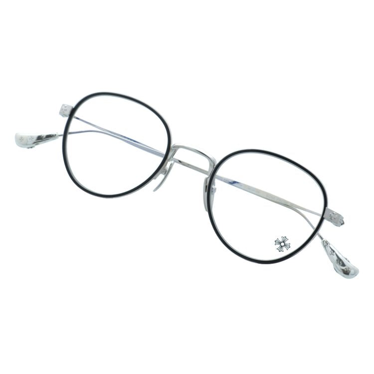 クロムハーツ メガネフレーム 伊達メガネ CHROME HEARTS BONE PRONE IV BK/SS 49サイズ CHプラス ボストン型 ユニセックス メンズ レディース