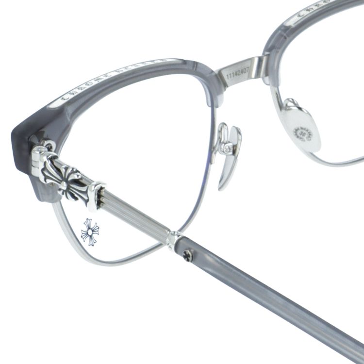 クロムハーツ メガネフレーム 伊達メガネ CHROME HEARTS BONENNOISSEUR II MGR/BS 53サイズ CHクロス ブロー型 ウェリントン型 ユニセックス メンズ レディース